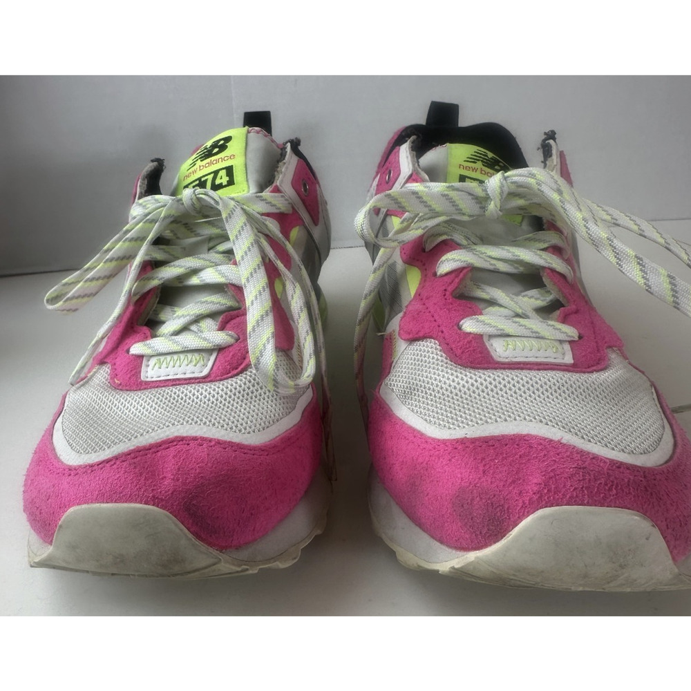 New Balance 574 Running Sneakers Green White Pink Glow Shoes Women's US Size 11 - Picture 3 of 15